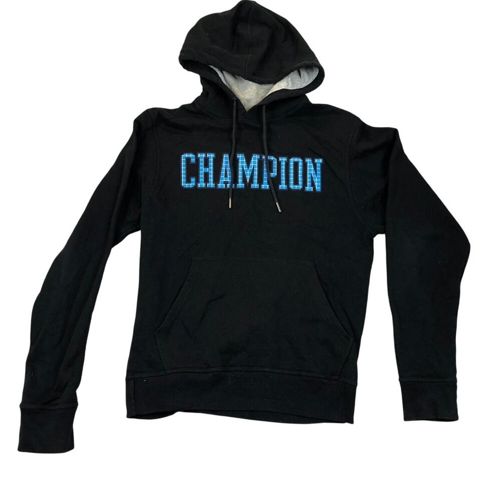 Champion Men's Hoodie Sweatshirt Small Drawstring Activewear Casual Classic Blac
